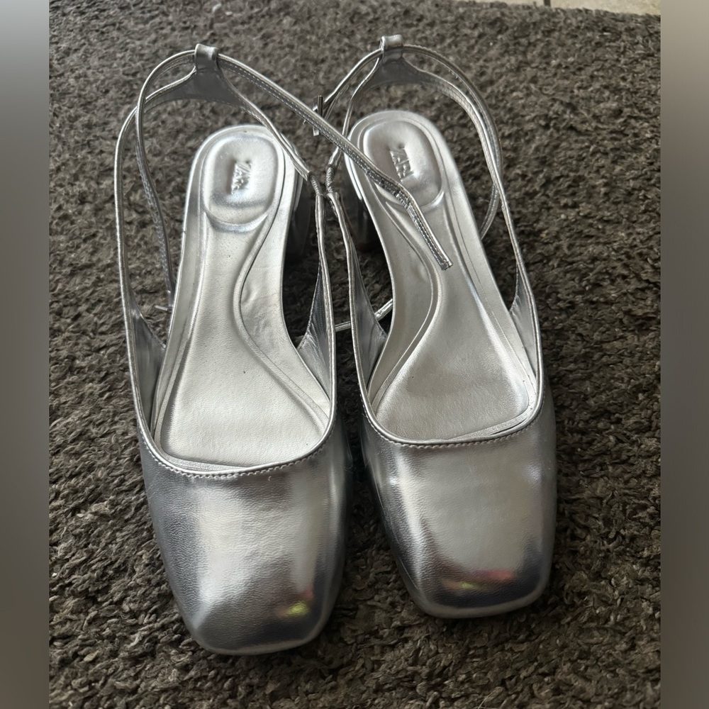 Zara Metallic sling back